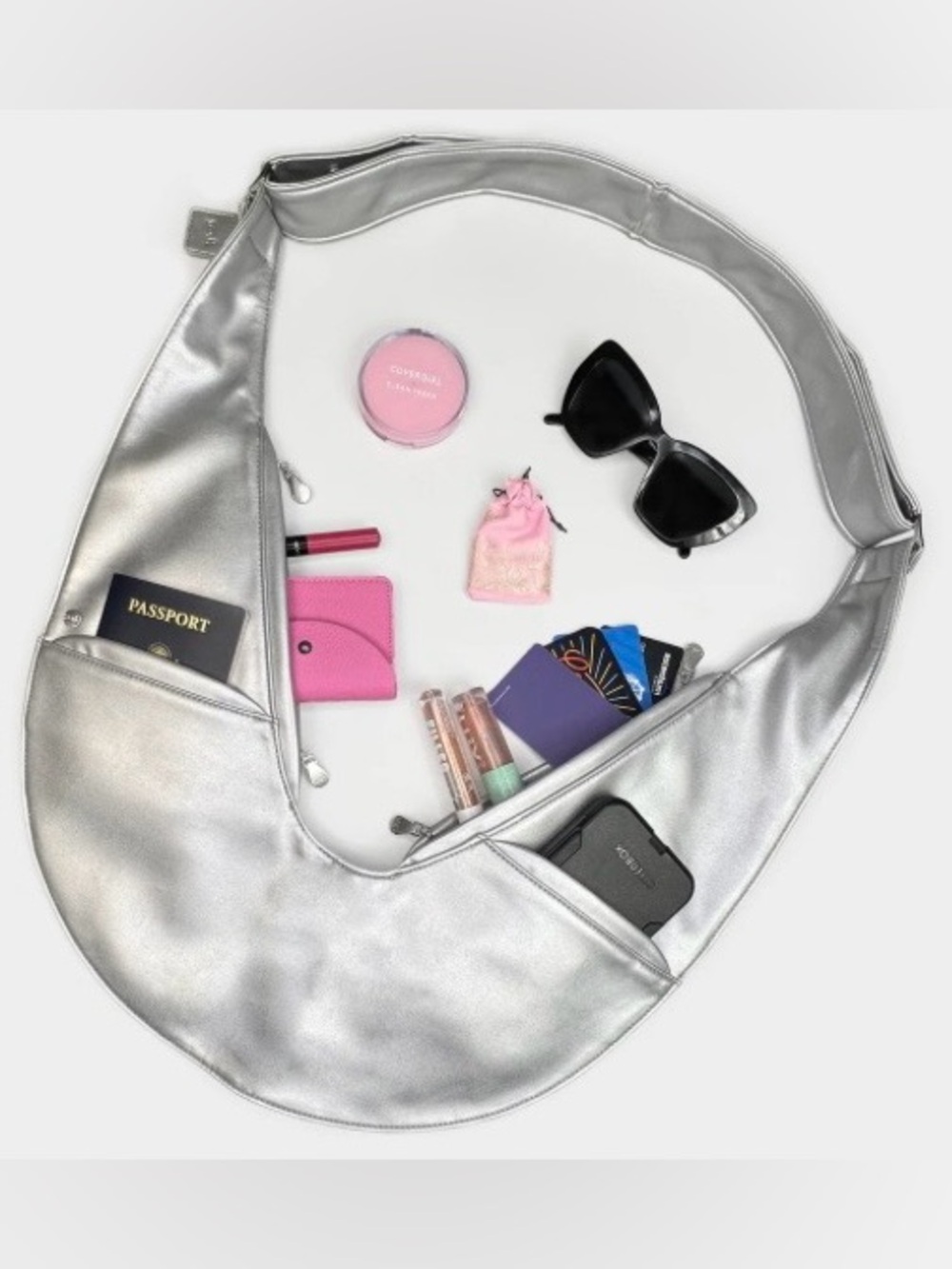 Sash Bag - Sterling Silver Faux Leather - NWT - Discontinued